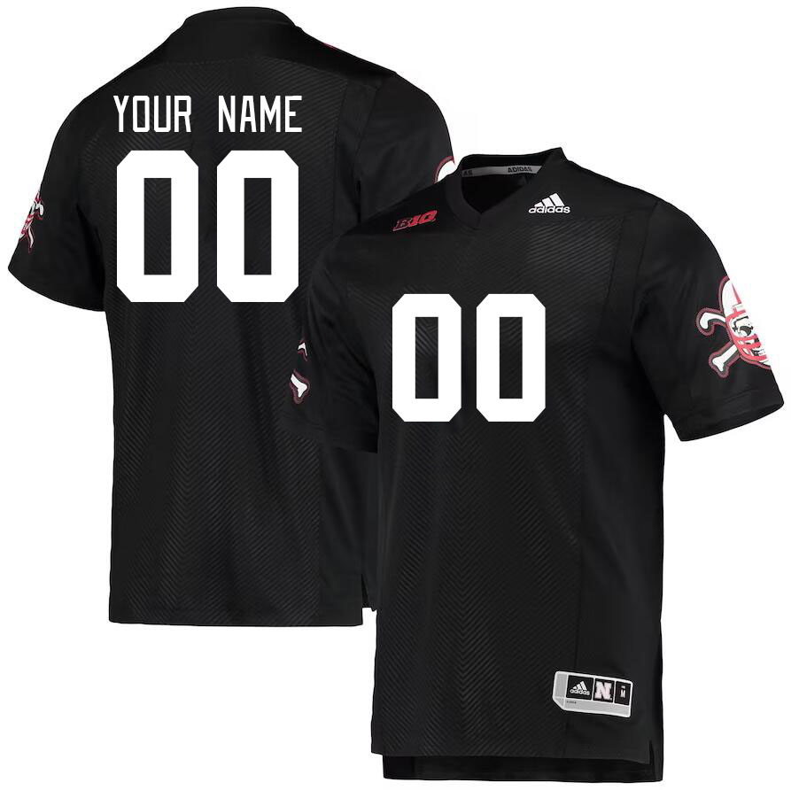 Custom Nebraska Huskers Name And Number College Premier Football Jerseys Stitched-Black - Click Image to Close